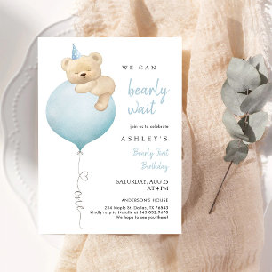 Convites Mal Podemos Esperar Primeiro Aniversário Beary