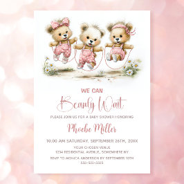 Convites Mal Podemos Esperar Ursinhos com Cordas de Pular