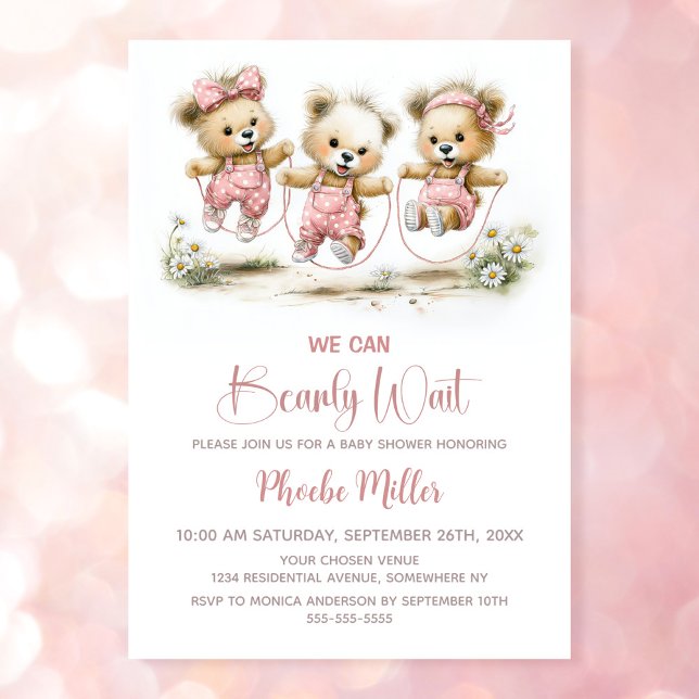 Convites Mal Podemos Esperar Ursinhos com Cordas de Pular (Criador carregado)