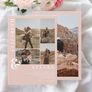 Convites Mala rosa moderna e casamento fotográfico 5