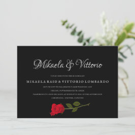Convites Maldito casamento Gótico preto Rosa elegante