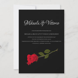 Convites Maldito casamento Gótico preto Rosa elegante