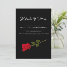 Convites Maldito casamento Gótico preto Rosa elegante