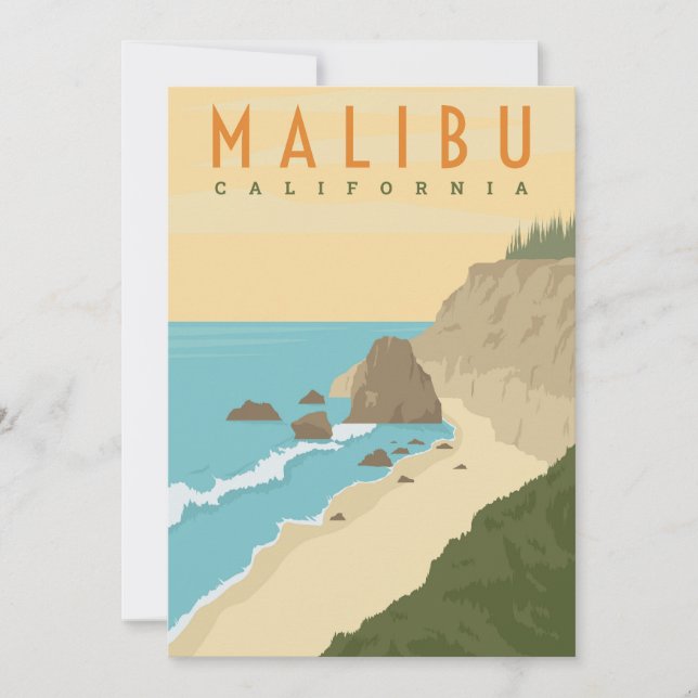 Convites Malibu Califórnia (Frente)
