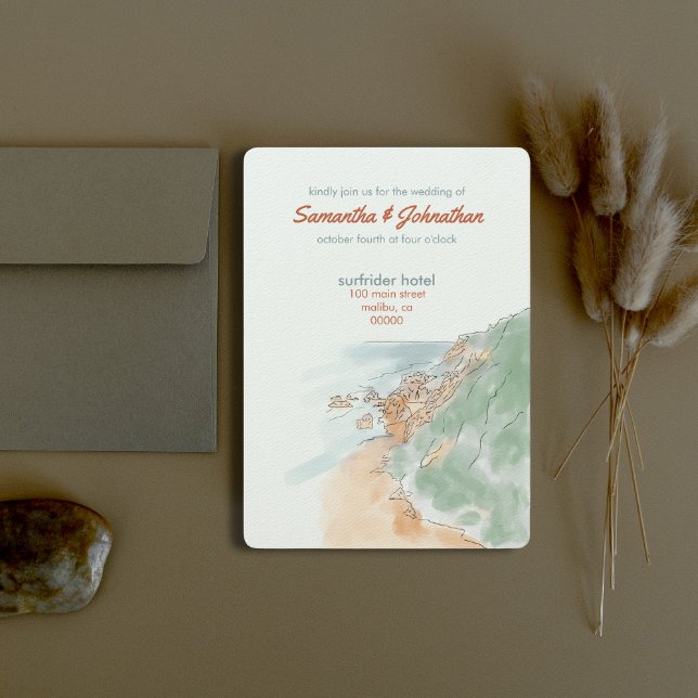 Convites Malibu, casamento na Califórnia (Criador carregado)