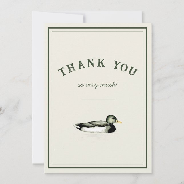 Convites Mallard Duck Thank You Card  (Frente)