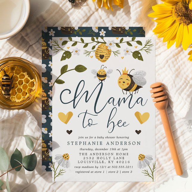 Convites Mama Abelha Favo de Mel Abelha Bumblebee Chá de Be (Criador carregado)