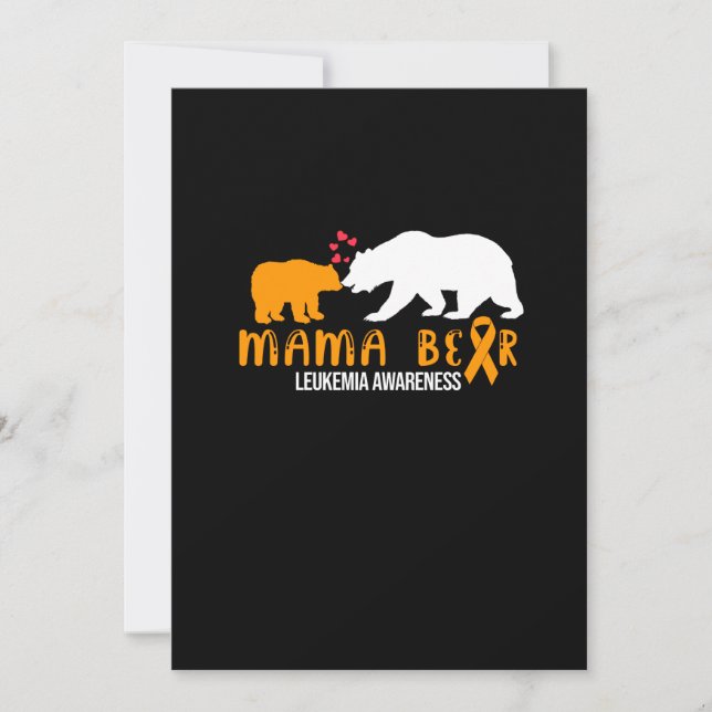 Convites Mama Bear Leucemia Consciência Laranja Fita Suport (Frente)