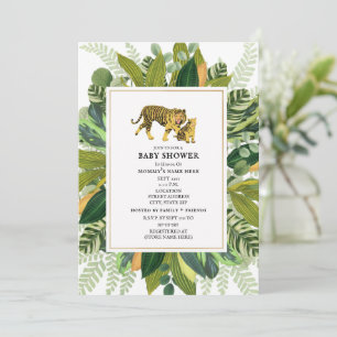 Convites Mama Tiger - Verde Tropical Baby Shower