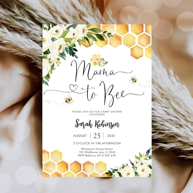 Convites Mama to Bee Baby Shower Invitation (Criador carregado)