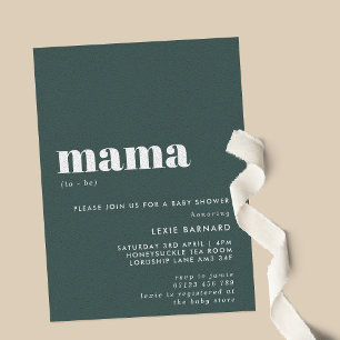 Convites Mama Verde Sage Minimalista Para Ser Chá de fralda