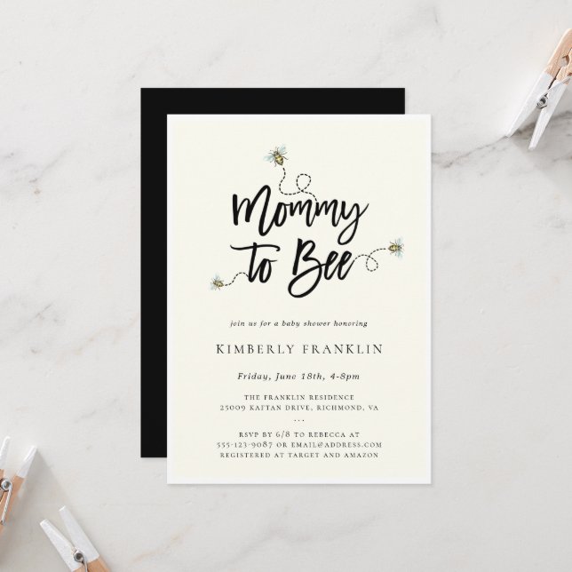 CONVITES MAMÃE A CHÁ DE FRALDAS (Frente/Verso In Situ)