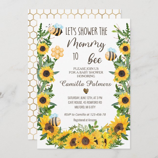 CONVITES MAMÃE A CHÁ DE FRALDAS (Frente/Verso)