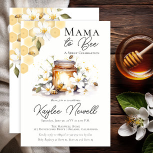 Convites Mamãe Abelha Chá de Bebê Honey Bee Baby Shower