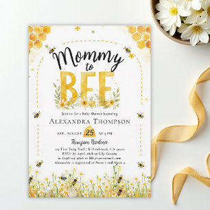 Convites Mamãe Abelha para Flores Silvestres Mel Arco Chuva