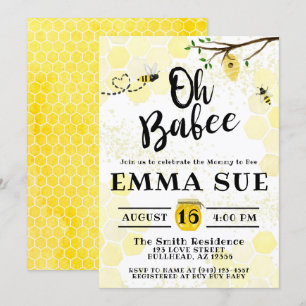 Convites Mamãe de Abelhas de Bumble Honeycomb para Chá de