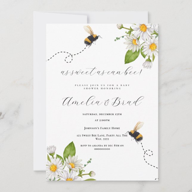 Convites Mamãe de abelhas para Abelhar o mais doce possível (Frente)