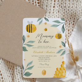 Convites Mamãe de aquarela para o doce Chá de fraldas de me