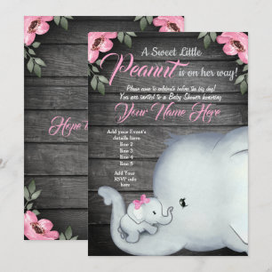 Convites Mamãe de Elefante para Bebês Convite, Russo