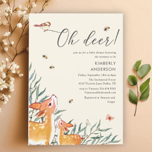 Convites Mamãe Deer & Baby Deer Sweet Chá de fraldas
