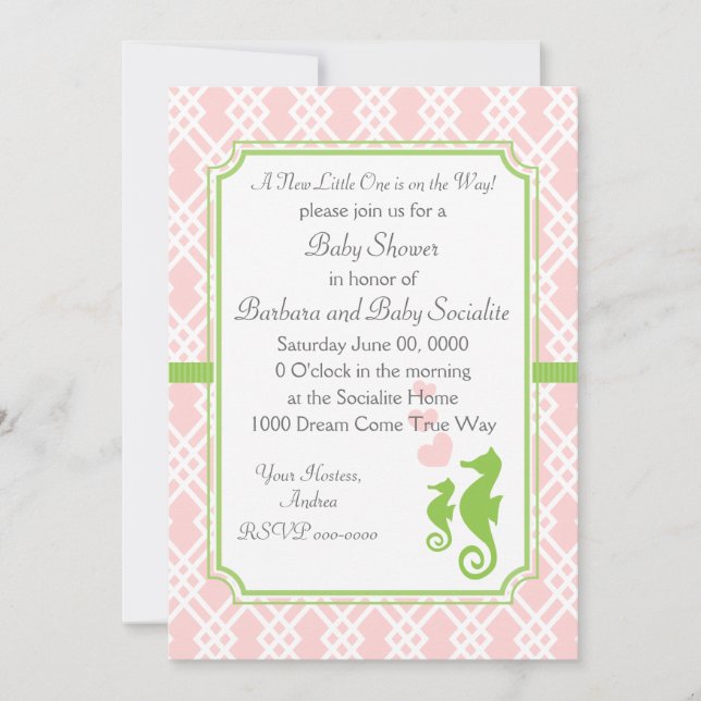 Convites Mamãe e Baby Seacavalo (Frente)