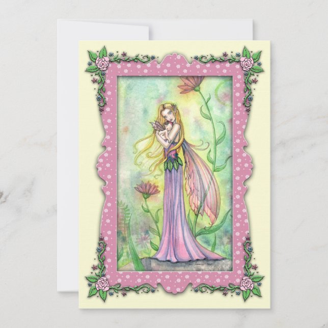 Convites Mamãe e Bebê Fada Bebê Tomam Banho (Frente)