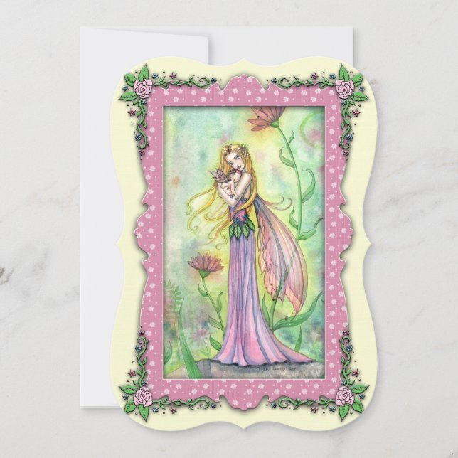 Convites Mamãe e Bebê Fada Bebê Tomam Banho (Frente)