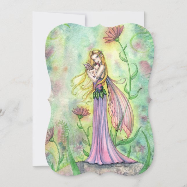 Convites Mamãe e Bebê Fada Bebê Tomam Banho (Frente)