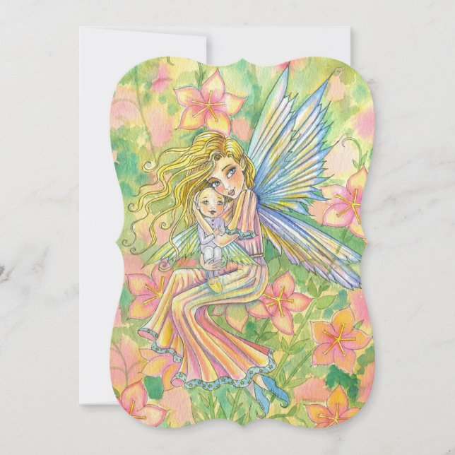 Convites Mamãe e Bebê Fada Bebê Tomam Banho (Frente)