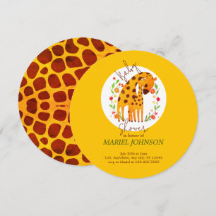 Convites Mamãe e Chá de fraldas de Baby Giraffe