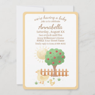 Convites Mamãe e Chá de fraldas de pata-bebê