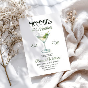 Convites Mamãe e Martini A Tini Um Chá de fraldas de Oliva