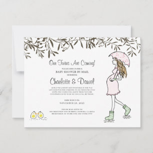 Convites Mamãe Grávida Sob Chá de fraldas Umbrella