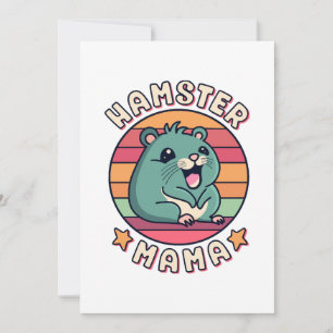 Convites Mamãe Hamster Fofa Kawaii Roedor Mãe