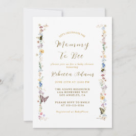 Convites Mamãe para a Festa do Jardim da Abelha Chá de fral