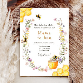 Convites Mamãe para Bee Wildflower Honeybee Chá de fraldas