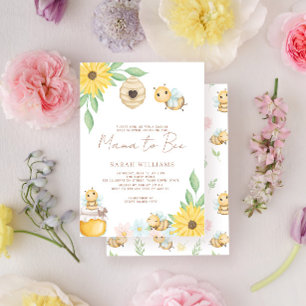 Convites Mamãe para o Chá de Bebê Flor Silvestre da Abelha