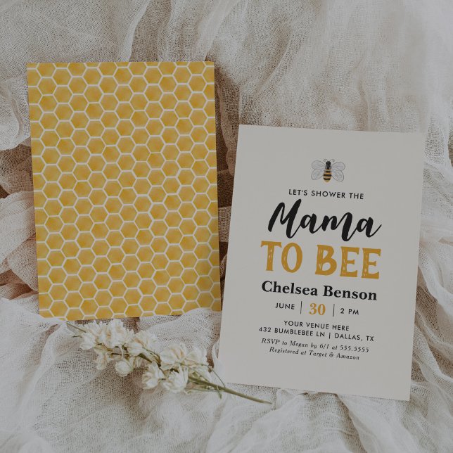 Convites Mamãe para o Chá de fraldas de Bee Bumblebee (Criador carregado)