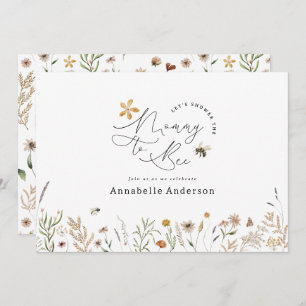 Convites Mamãe para o chá de fraldas de flor selvagem