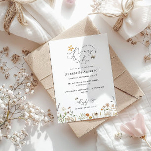 Convites Mamãe para o chá de fraldas de flor selvagem