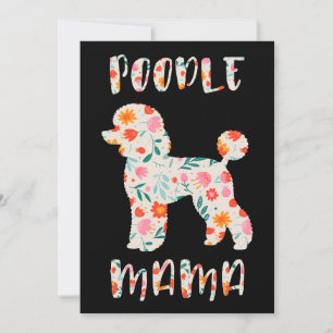 Convites Mamãe Poodle Floral Amante de Cachorro
