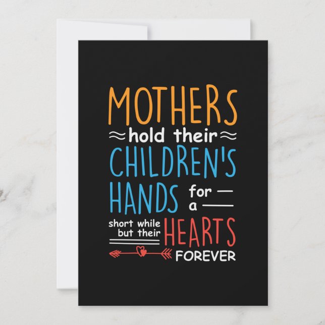 Convites Mamãe Presente Mães Seguram As Mãos Dos Filhos (Frente)