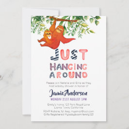 Convites Mamãe SLOTH Só Prendendo O Blue Baby Boy