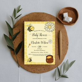 Convites Mamães Bonitas Ao Chá de fraldas De Abelhas