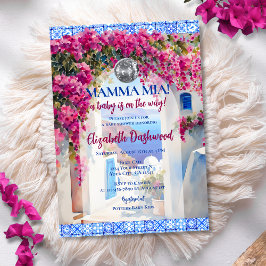 Convites Mamma Mia Greek Tile Disco Ball Girl Baby Shower