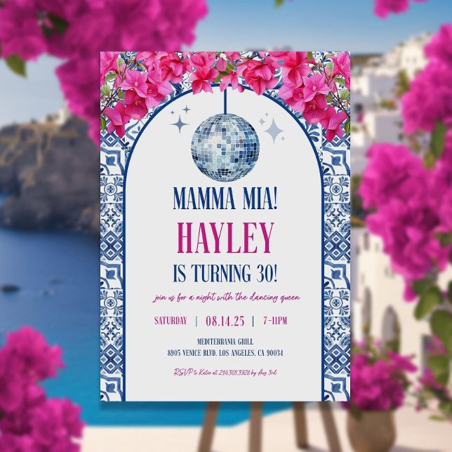 Convites Mamma Mia Themed Birthday Invitation Template, 30t (Criador carregado)