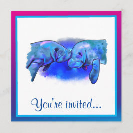 Convites Manatees Happy Birthday