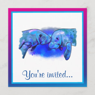 Convites Manatees Happy Birthday