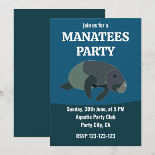 Convites Manatim Festa de Aniversário Sob O Mar Manatim