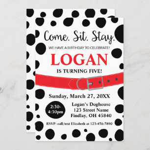 Convites Manchas Dalmáticas Sentam-Se Ficam Cachorros Anive